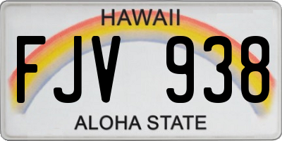 HI license plate FJV938