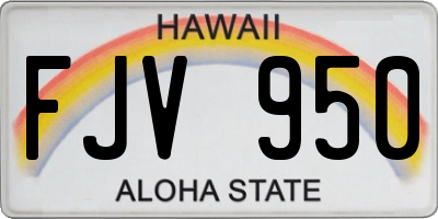HI license plate FJV950