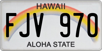 HI license plate FJV970