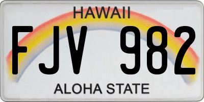 HI license plate FJV982