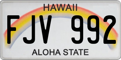 HI license plate FJV992