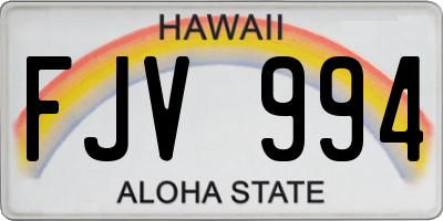 HI license plate FJV994