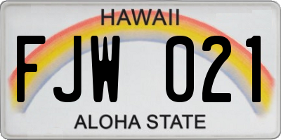 HI license plate FJW021