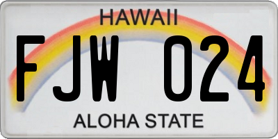 HI license plate FJW024