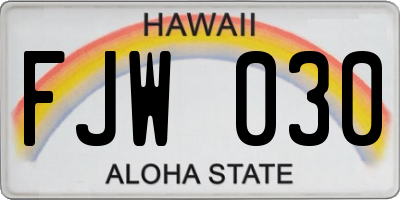 HI license plate FJW030