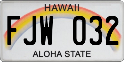HI license plate FJW032