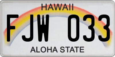 HI license plate FJW033