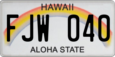 HI license plate FJW040