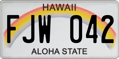 HI license plate FJW042