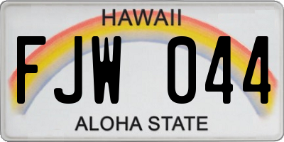 HI license plate FJW044