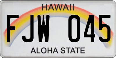 HI license plate FJW045