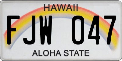 HI license plate FJW047