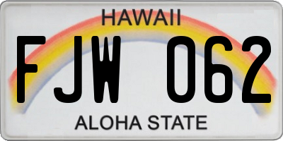 HI license plate FJW062