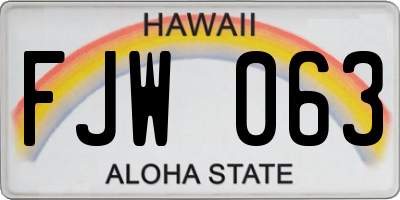 HI license plate FJW063