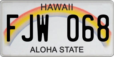 HI license plate FJW068