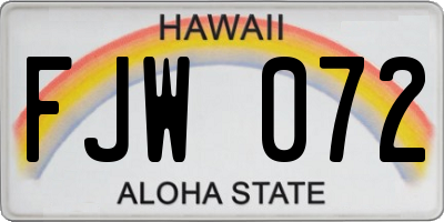 HI license plate FJW072