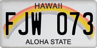 HI license plate FJW073