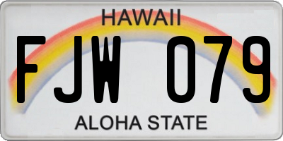 HI license plate FJW079