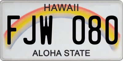 HI license plate FJW080