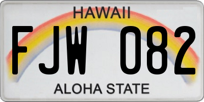 HI license plate FJW082