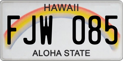 HI license plate FJW085