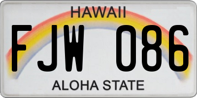 HI license plate FJW086