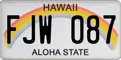 HI license plate FJW087