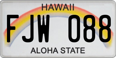 HI license plate FJW088