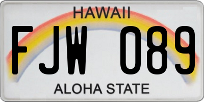 HI license plate FJW089