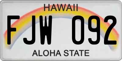 HI license plate FJW092