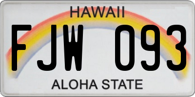 HI license plate FJW093