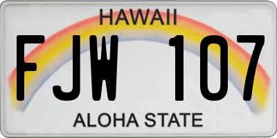 HI license plate FJW107