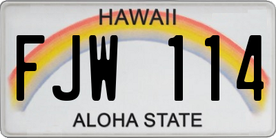 HI license plate FJW114