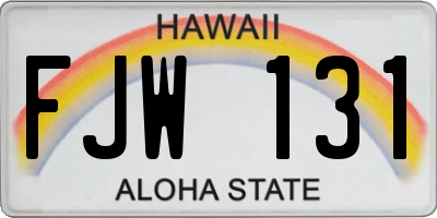 HI license plate FJW131