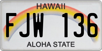 HI license plate FJW136