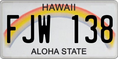 HI license plate FJW138