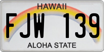 HI license plate FJW139