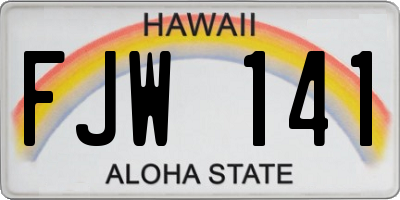 HI license plate FJW141