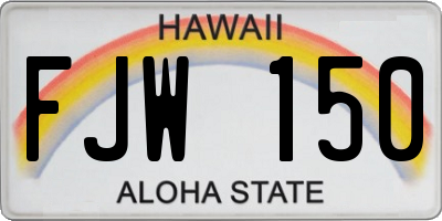 HI license plate FJW150