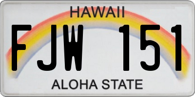 HI license plate FJW151