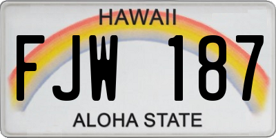 HI license plate FJW187