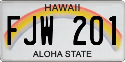 HI license plate FJW201