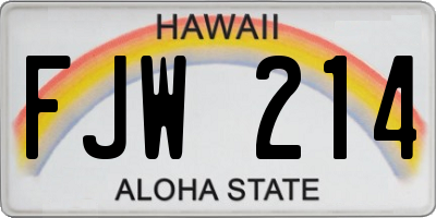 HI license plate FJW214