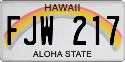HI license plate FJW217