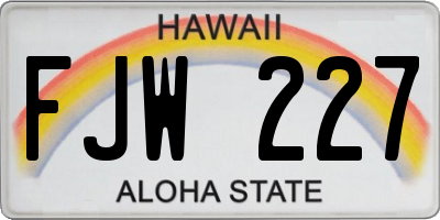 HI license plate FJW227
