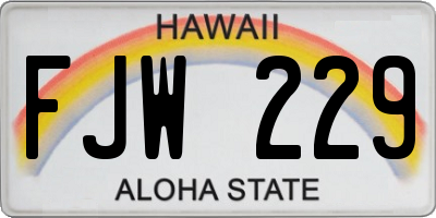 HI license plate FJW229