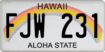 HI license plate FJW231