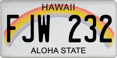 HI license plate FJW232