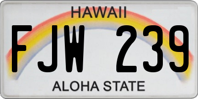 HI license plate FJW239