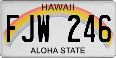 HI license plate FJW246